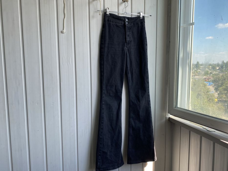 Черыне клеш джинсы, flared black slim jeans, vintage y2k