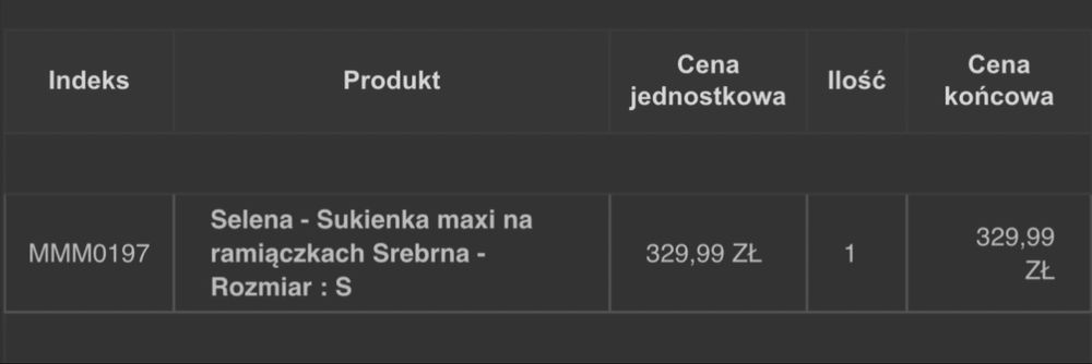długa sukienka wieczorowa MOSQUITO na studniówkę