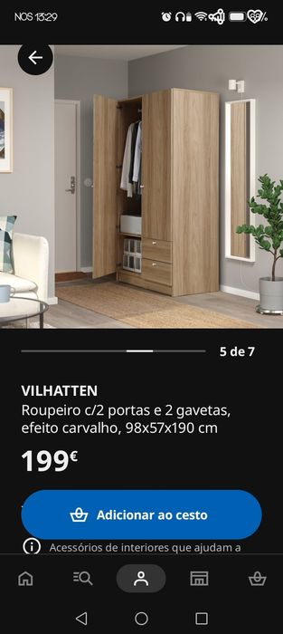 Roupeiro com portas. Pouquíssimo uso.