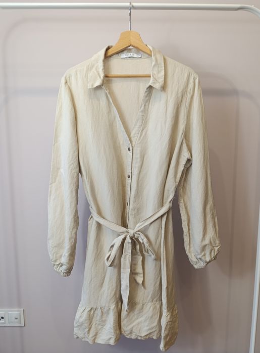 Damska sukienka letnia długa Costes len i wiskoza r.XXL elegancka