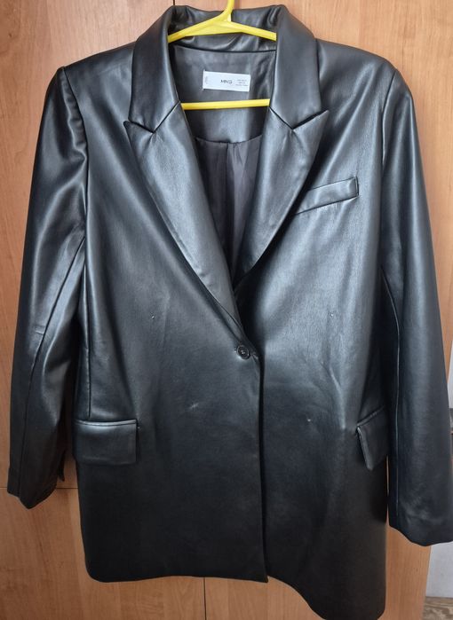 Піджак чорний шкірзам