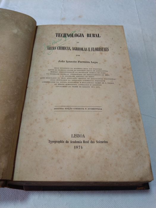 Technologia Rural ou Artes Chimicas Agrícolas e Florestais Parte I Bebidas Fermentadas de João Ignacio Ferreira Lapa