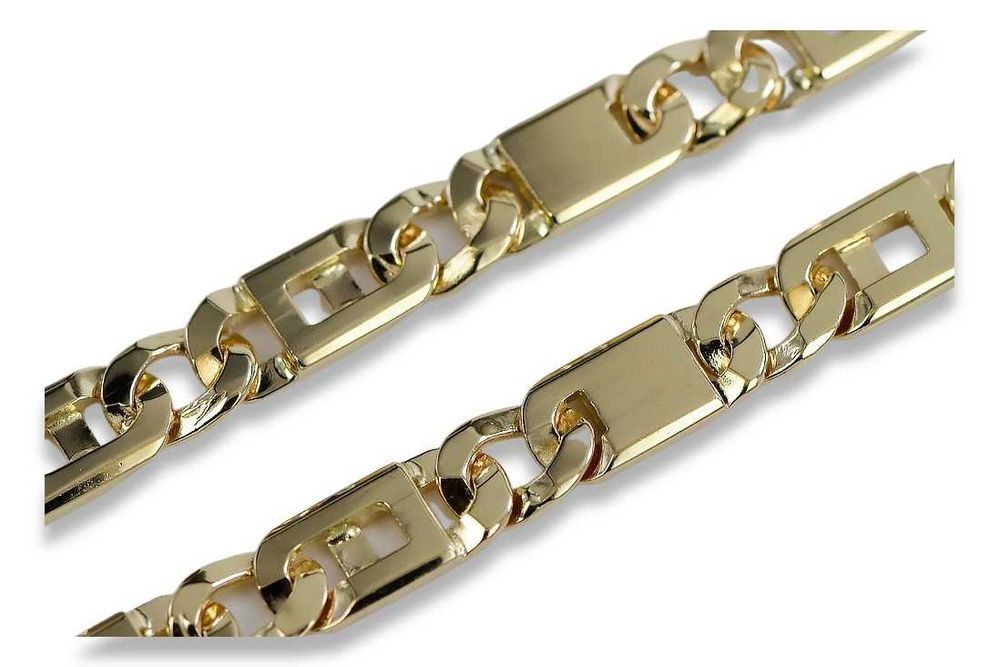 Złota bransoletka 14k 585 Tygrysie oko cb098y 10mm 14k żółte złoto 22cm Katowice biżuteria