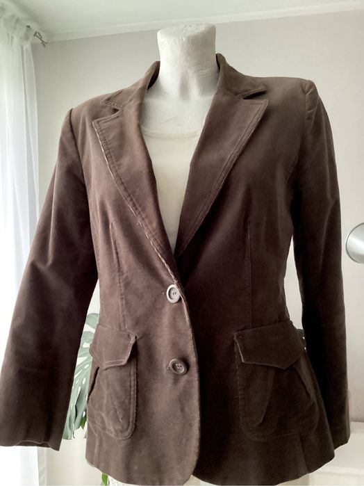 Żakiet sztrusowy bawełniany brązowy