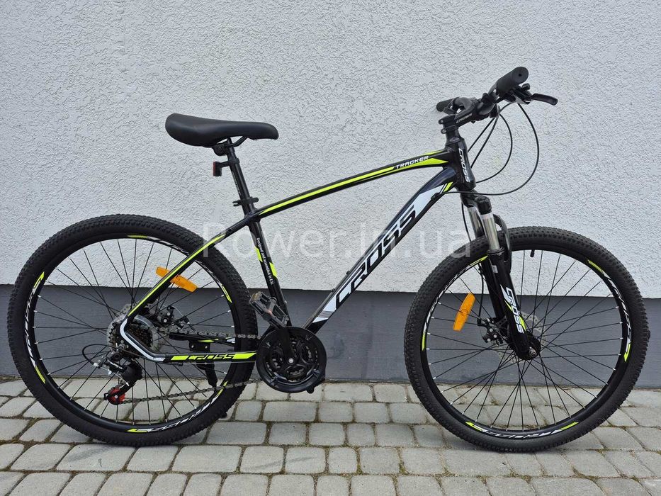 Велосипед алюмінієвий CrossBike 26" Tracker 2024 Рама 17" black-yellow
