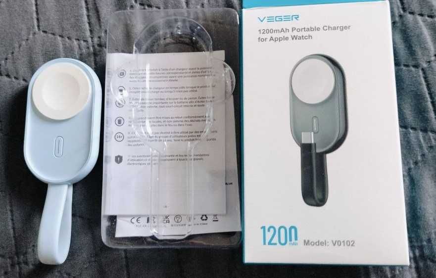 Портативний PowerBank для Apple Watch на 1200 мАг з вхідним кабелем, магнітний