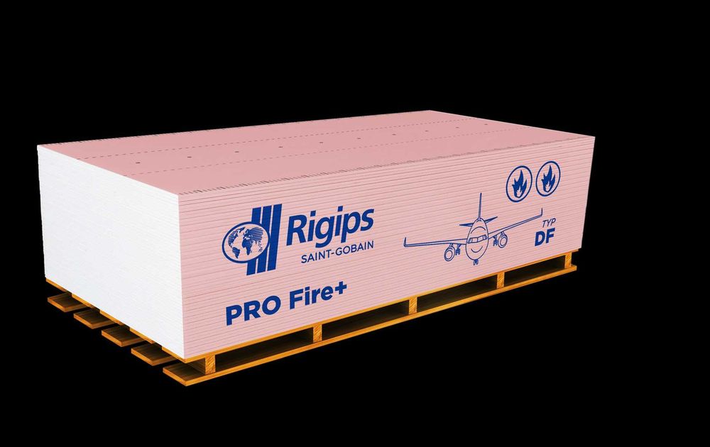 Płyta gipsowa Rigips PRO Fire GKF ogień różowa ognioodporna 12,5mm