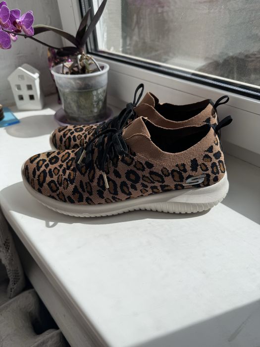 Жіночі кросівки Skechers Ultra Flex (леопардовий принт, Memory Foam) 40 41р. Устілка 26,5см оригінал