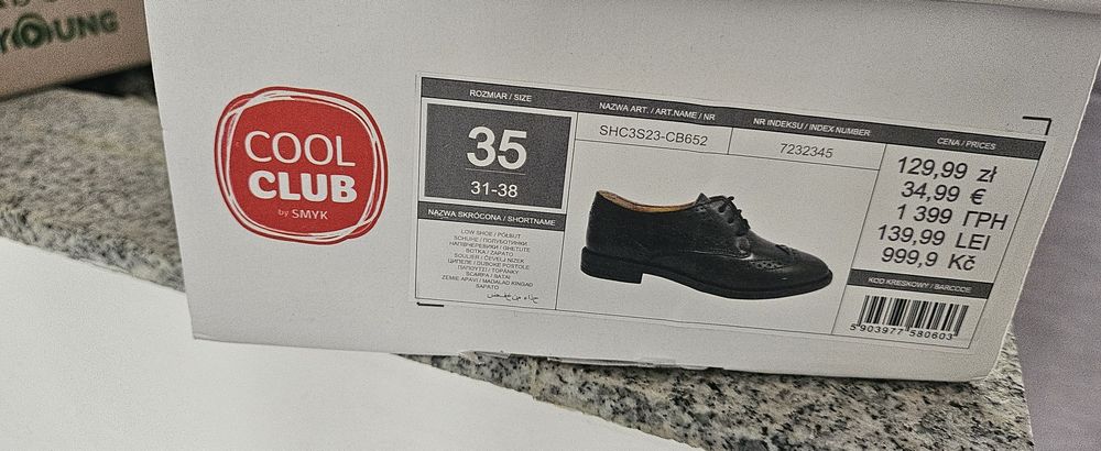 Skórzane półbuty, pikolaki 35