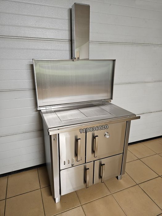 Fogão Lenha INOX Com Serpentina - Forno inox - Fabrico Nacional - Novo