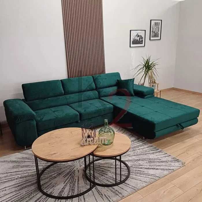 Narożnik ALEX Rogówka Kanapa Sofa do Salonu USB Łóżko + GRATIS