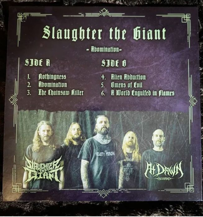 Slaughter The Giant Abomination Limited 300 Green Winyl Metal