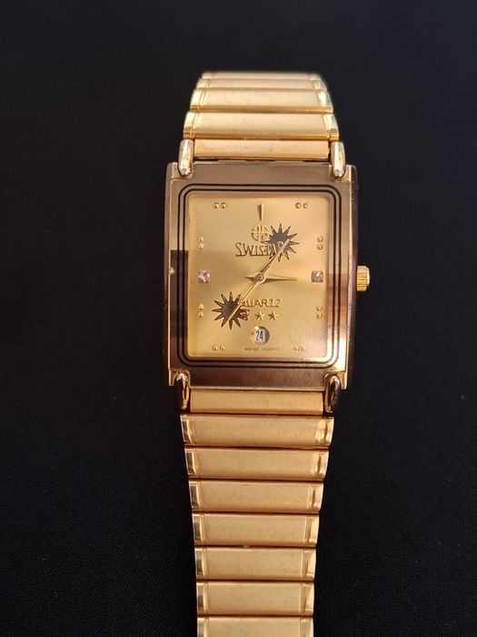 Швейцарський позолочений годинник Swistar
