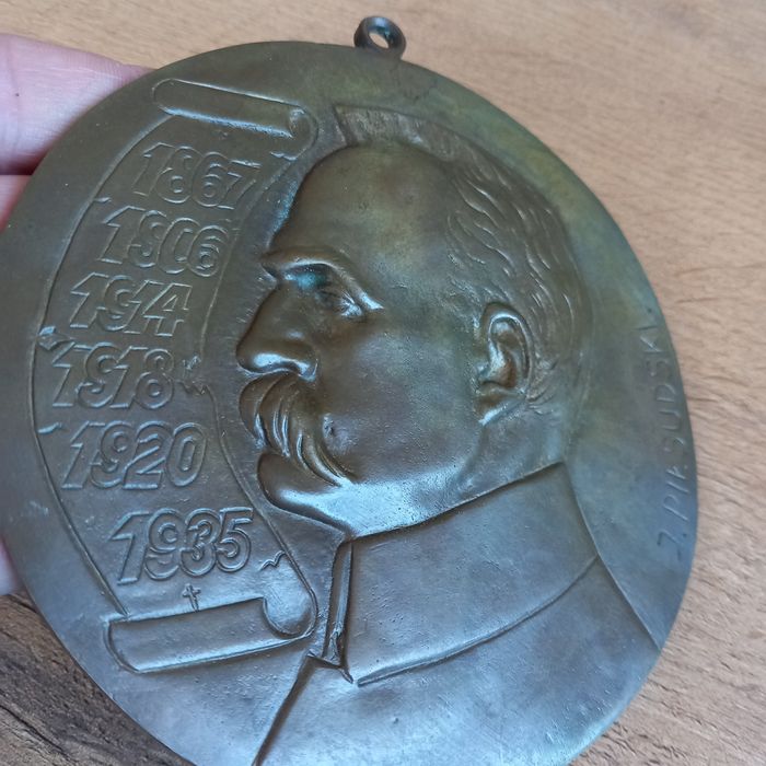 plakieta medalion Józefa Piłsudskiego 1936 r