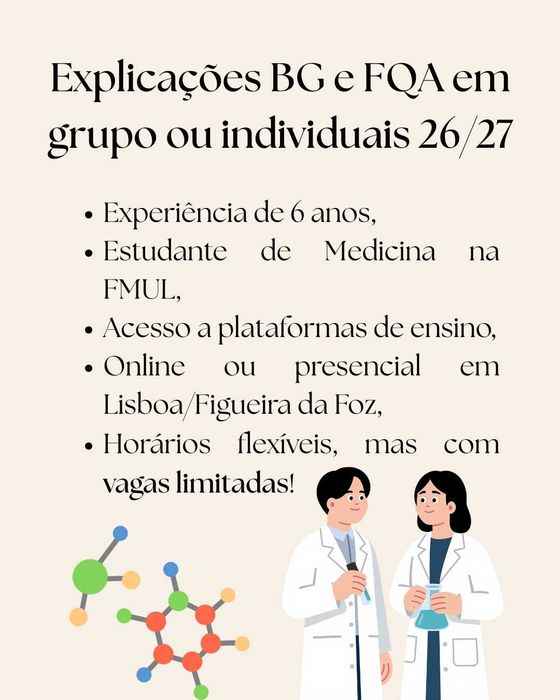 Explicações Física e Química A e Biologia e Geologia