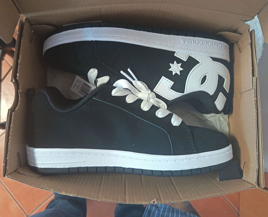 DC Shoes Court Grafik Pretas / Branco Unisexo NOVAS 38