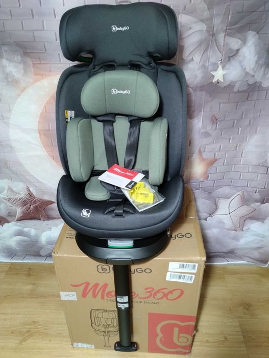 Fotelik Babygo Move obrotowy 360 z isofixem wkładką 0-36 kg
