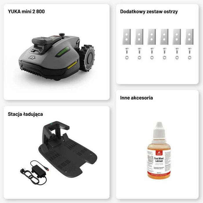 robot koszący MAMMOTION YUKA mini 2 800 + stojak do czyszczenia GRATIS + garaż GRATIS