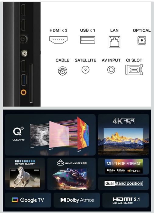 Televisor QLED Pro TCL 75T7B  NOVA EMBALADA DE FÁBRICA de 75 polegadas 4K ultra HD