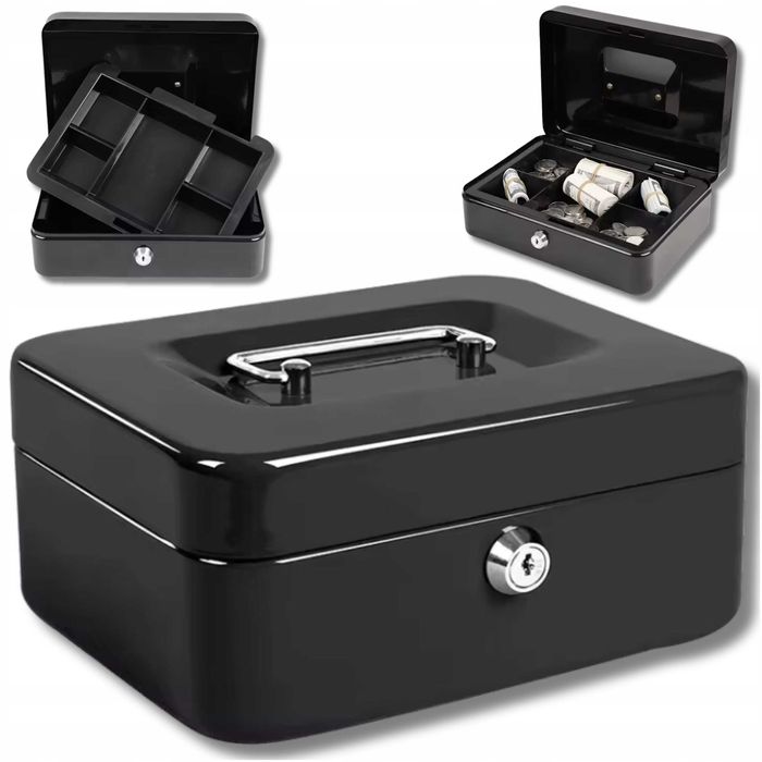 Kasetka na pieniądze metalowa 25x20x9 | Banknoty Dokumenty Sejf