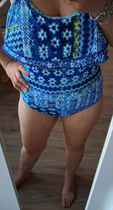 Piękny jednoczęściowy strój kąpielowy plaża lato wakacje XL 42