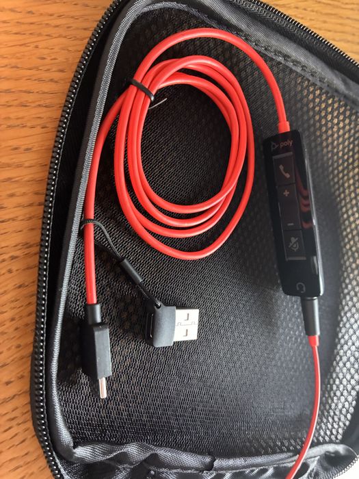 Słuchawki nauszne Poly BlackWire 5220 8X231AA Czarny czerwony