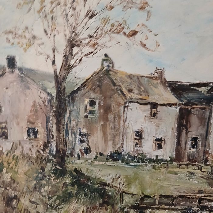 Pintura a Óleo  sobre placa - Moldura Feita na Checoslováquia  Vintage