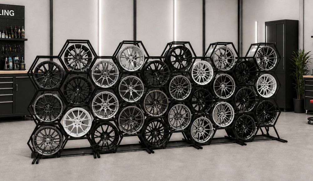Stojak ekspozycyjny na felgi aluminiowe HEXAGON loft