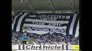 Винтажный футбольный банер Newcastle United Toon Army Champions 92/93