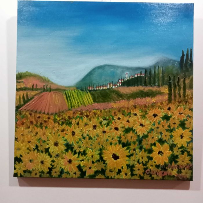 Vendo pintura a óleo (paisagem)