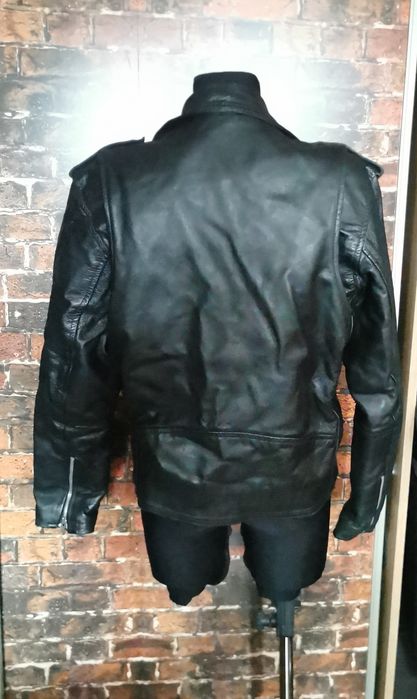 Czarna skorzana kurtka Ramoneska Real Leather High Quality