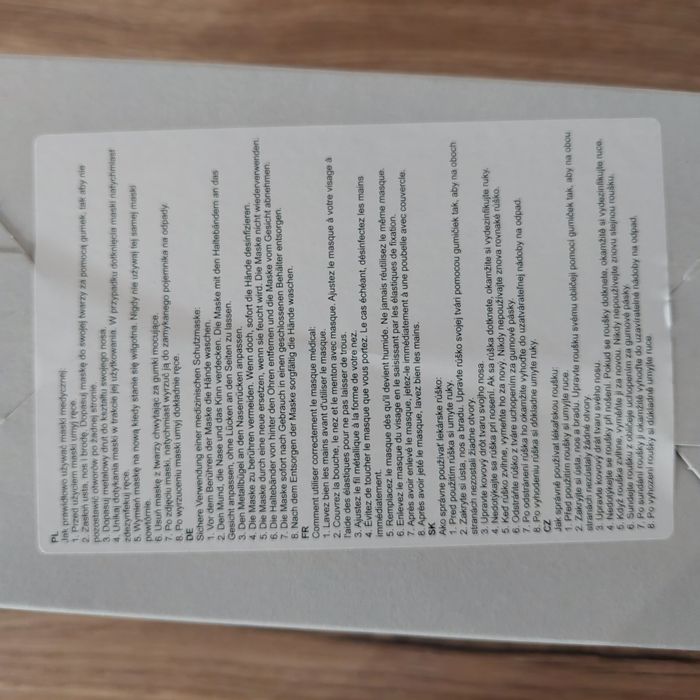 Maseczka medyczna ochronna trójwarstwowa Covid 50 szt. ABEBA