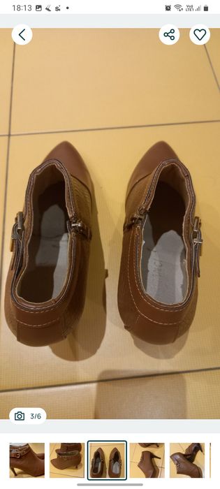 Botki na szpilce brązowe 40 super 26 cm Nowe