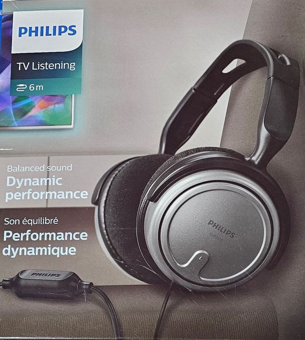 Przewodowe słuchawki telewizyjne PHILIPS SHP2500/10 Srebrno-czarny 6m