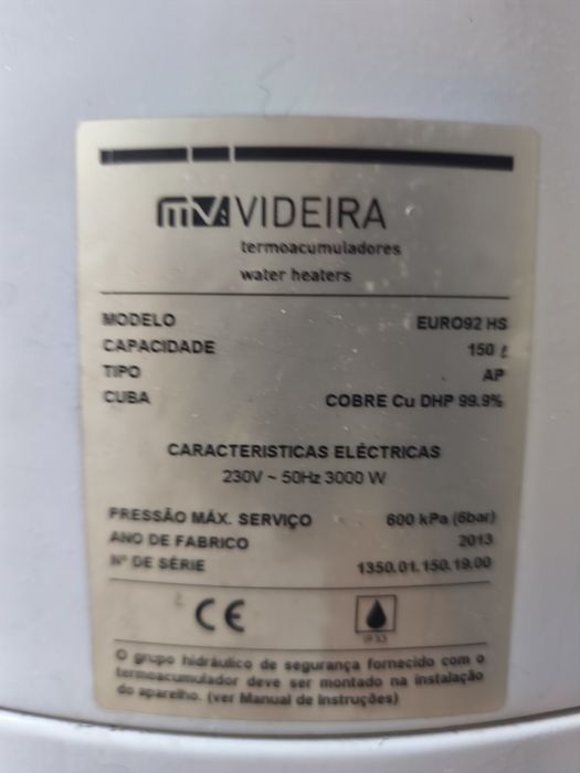 Termoacumulador Videira 150L – 3000W