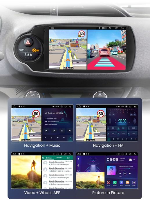 Rádio 9" android Toyota Yaris 2012 a 2017 CARPLAY WIFI GPS 2/32GB Novo