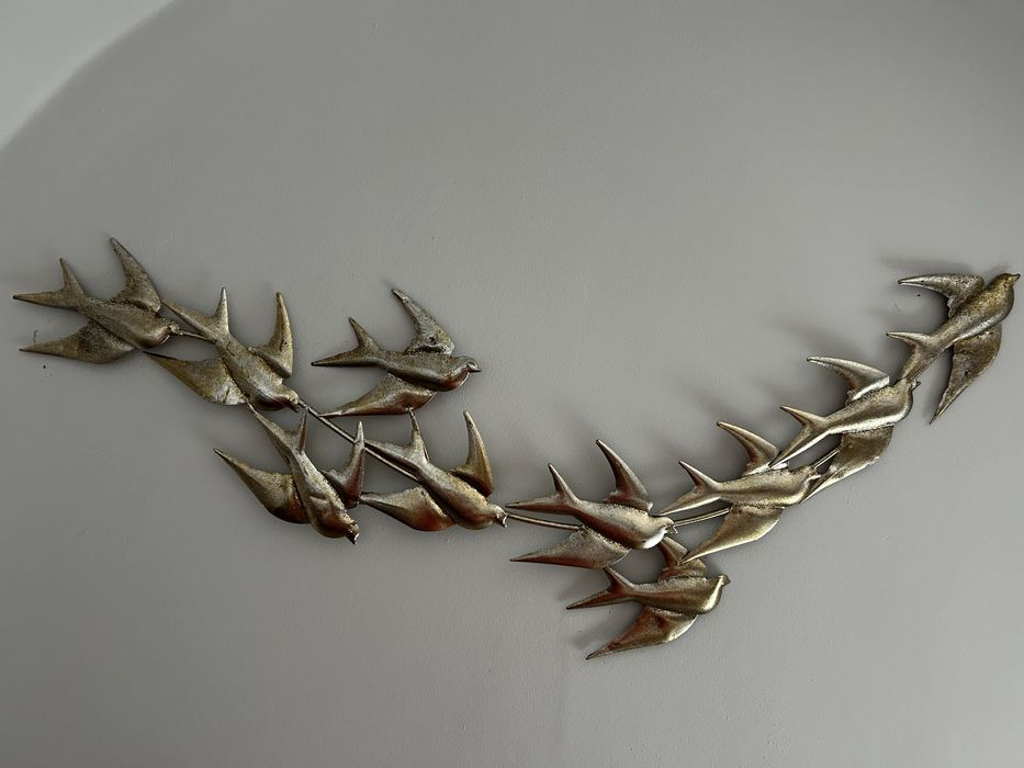 Dekoracja ścienna metaloplastyka Ptaki w locie - jaskółki