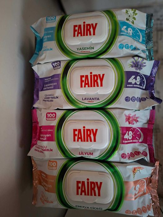 4x Chusteczki fairy 100sztuk cena zestaw