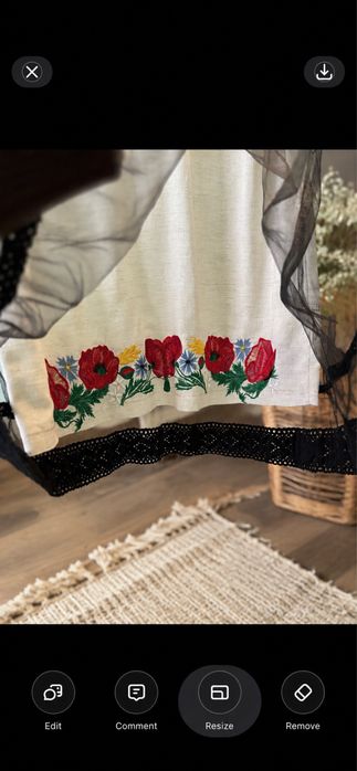 Сукня, Платя, Український стиль з мереживом та машинною вишивкою