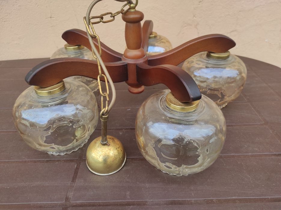 Lampa żyrandol stara prl