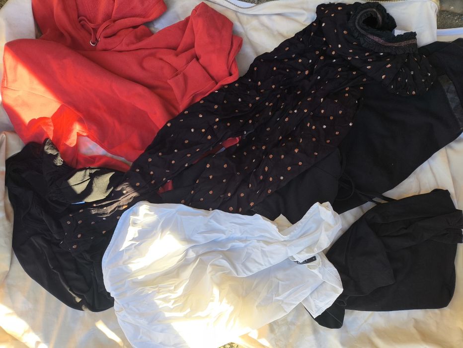 Zestaw ubrań bluza krótka h&M spodnie bolerko 38