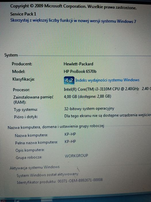 Sprzedam laptop hp