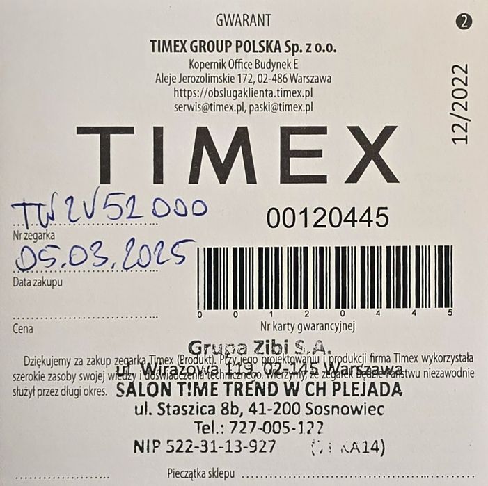 Zegarek damski TIMEX Celestial TW2V52000 GWARANCJA 05.03.2027