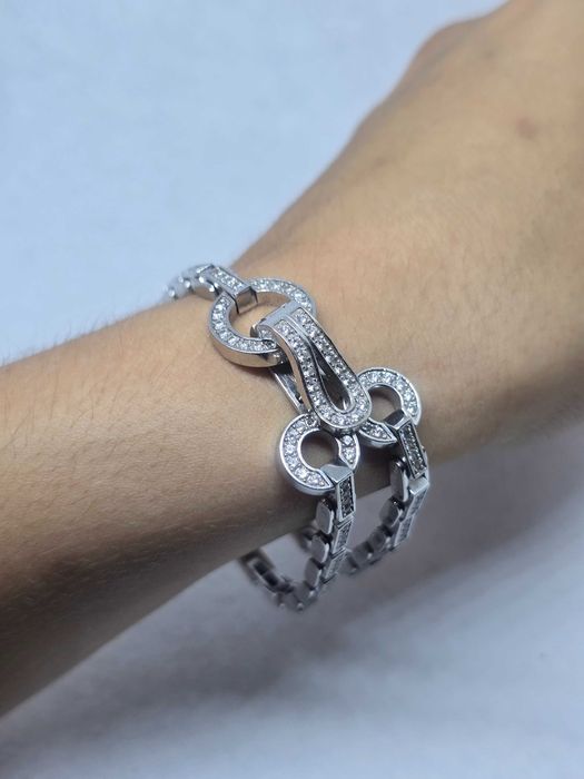 Золотий браслет з фіанітами. Золотой браслет с фианитами