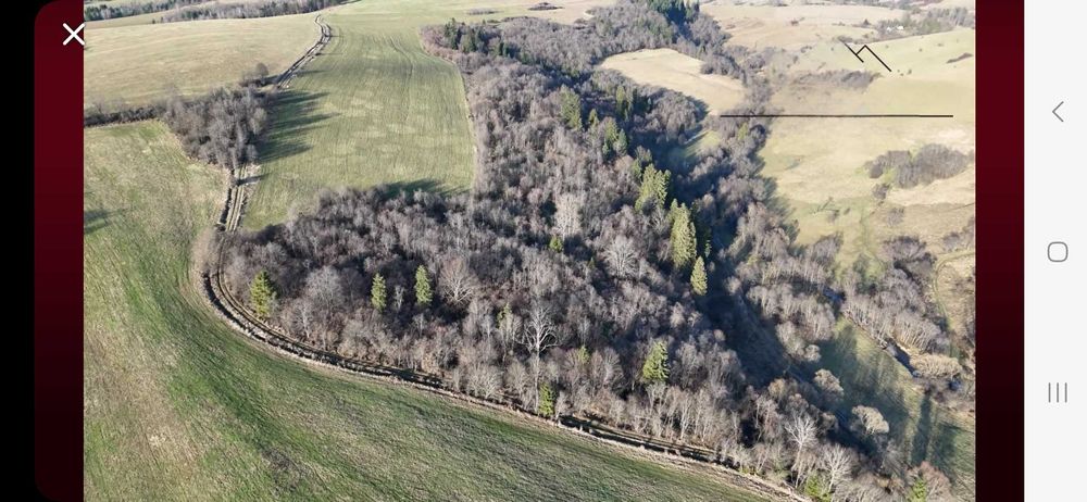 Działka rolno-reśna Bieszczady  Liskowate 10 ha gmina Ustrzyki Dolne