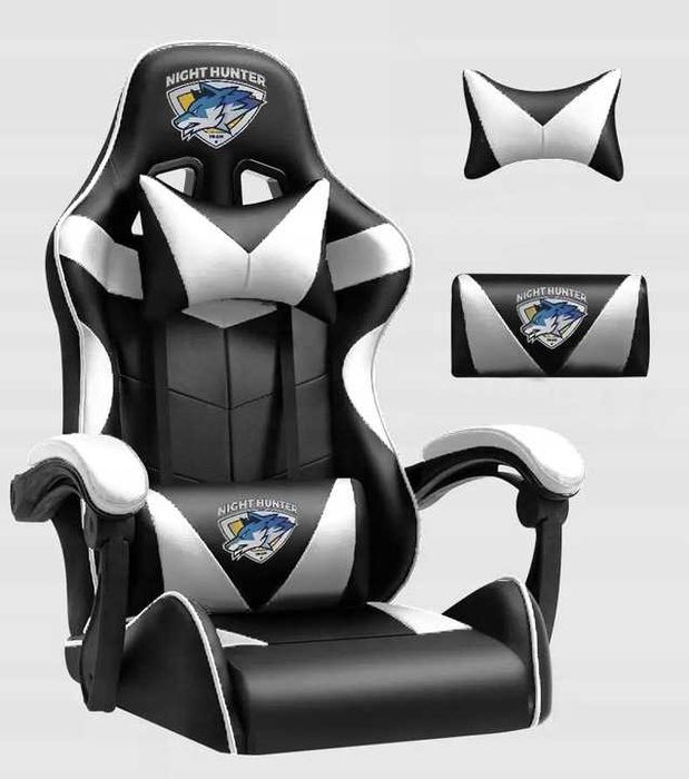 NOWY FOTEL Gamingowy Z Masażem Pleców Krzesło Dla Gracza Obrotowy