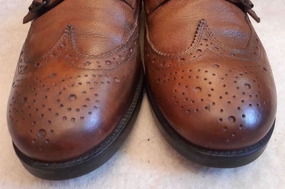 Portugalskie skórzane brązowe półbuty pantofle Zara Man, rozmiar 43