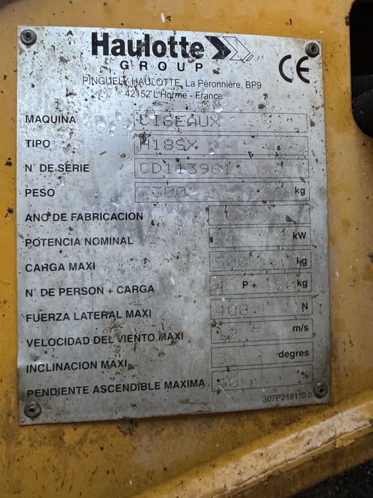 Plataforma elevatória Tesoura Diesel 18mt (Usada)