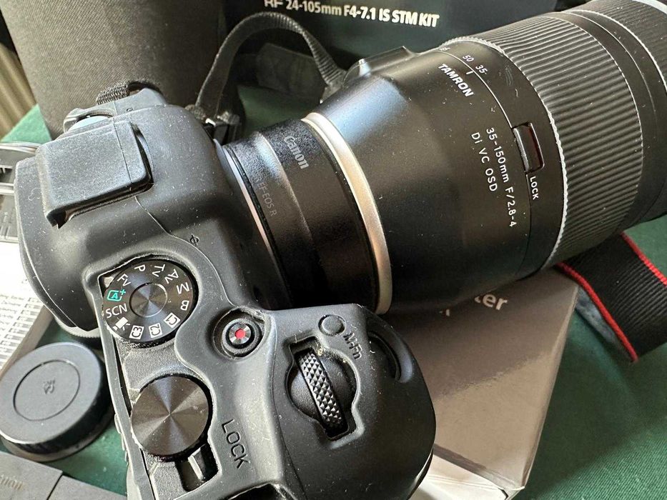 Canon RP + Tamron 35-150mm 2.8-4 + lampa + 2x aku + torba