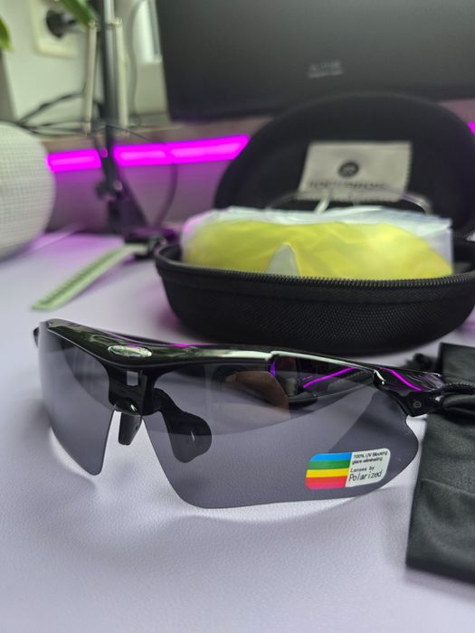 Nowe Okulary Zestaw Rockbros UV400 polaryzacja + soczewki / rowerowe